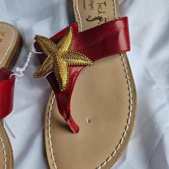 Miss Trish of Capri Red Starfish Sandals NWT - Picture 3 of 6